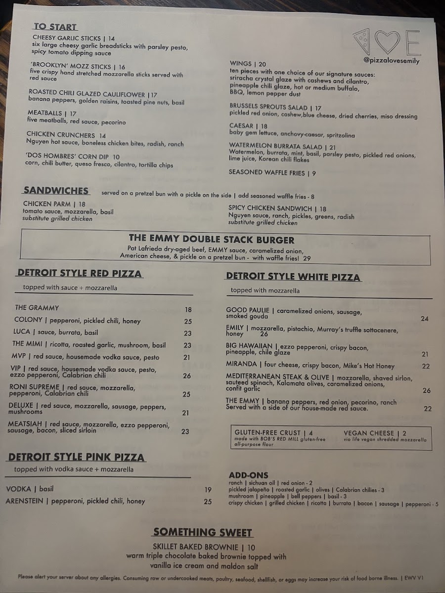 Menu - Emily photo 1