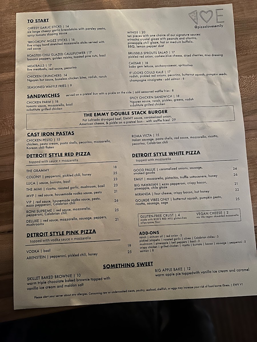 Menu - Emily photo 2